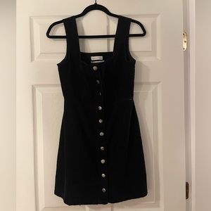 Urban Outfitters black button up corduroy mini dress size US women’s 6.